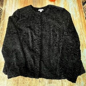 Black velvet textured women’s jacket 22W